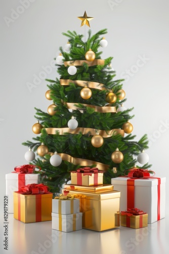 Christmas tree Festive background © megavectors
