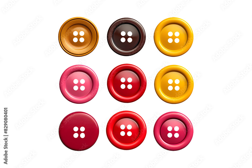 Multi-colored Suit Buttons Set isolated on transparent background, PNG Object Multi-colored Suit Buttons Set isolated on transparent background, PNG Object