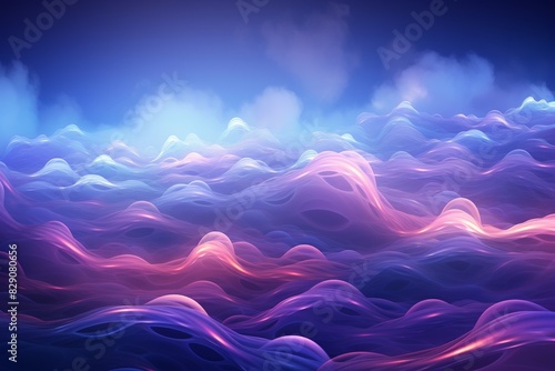 Fluorescent flowing clouds, glowing, with patterns like waves and clouds, beautiful,whimsically,realistic rending