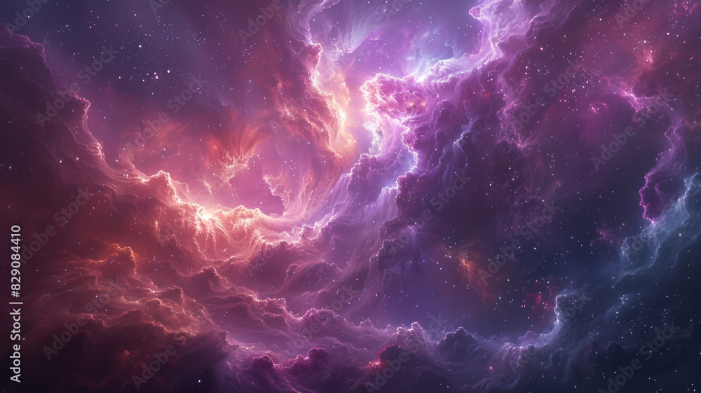 Obraz premium Colorful space galaxy cloud nebula. Stary night cosmos. Universe science astronomy.generative ai