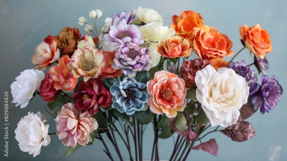 Obraz premium Vivid and attractive hues of artificial blooms