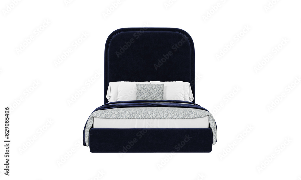 Modern and luxury bed isolated on white background. Furniture collection Modern and luxury bed isolated on white background. Furniture collection