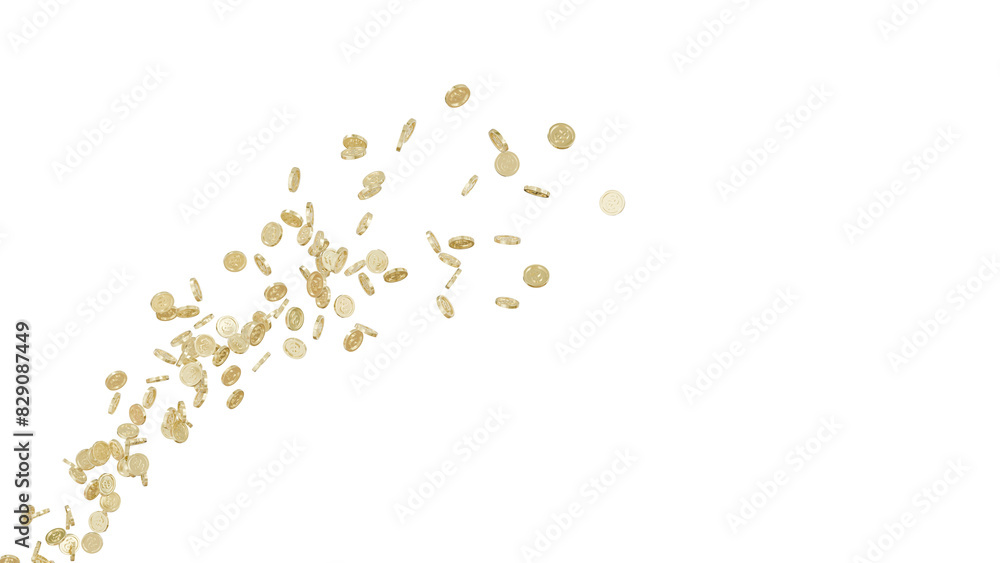 Jackpot or win concept. Fountain of coins on isolated background. Jackpot or win concept. Fountain of coins on isolated background.