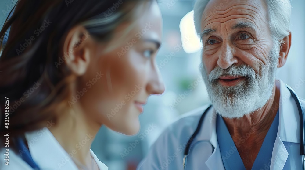 Nurse providing comforting care to an elderly patient in a bright, clean medical facility, creating a scene of trust and professionalism Nurse providing comforting care to an elderly patient in a bright, clean medical facility, creating a scene of trust and professionalism