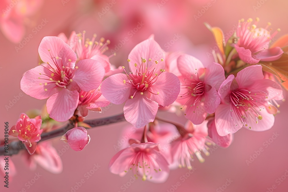 Close up pink flower branch Close up pink flower branch