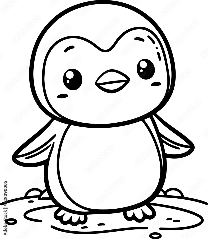 Manchot ou pingouinLine art dessin au trait style kawaii de personnage heureux pour page ou livre de coloriage pour enfant. Vecteur noir totalement transparent et isolé du fond. Manchot ou pingouinLine art dessin au trait style kawaii de personnage heureux pour page ou livre de coloriage pour enfant. Vecteur noir totalement transparent et isolé du fond.
