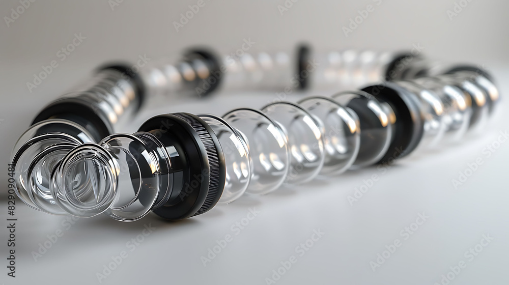 Front view mockup image white background of a tracheostomy tube Front view mockup image white background of a tracheostomy tube