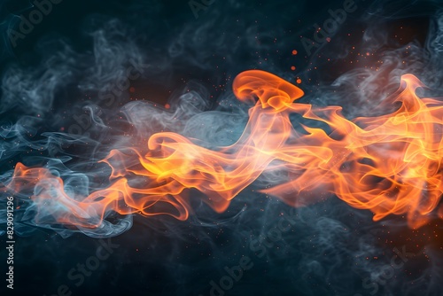 Close-up fire smoke