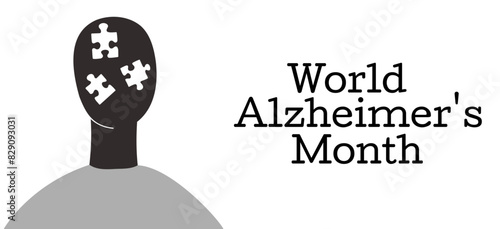 World Alzheimer’s month banner. National day. Vector illustration.