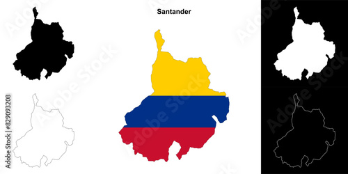 Santander department outline map set photo
