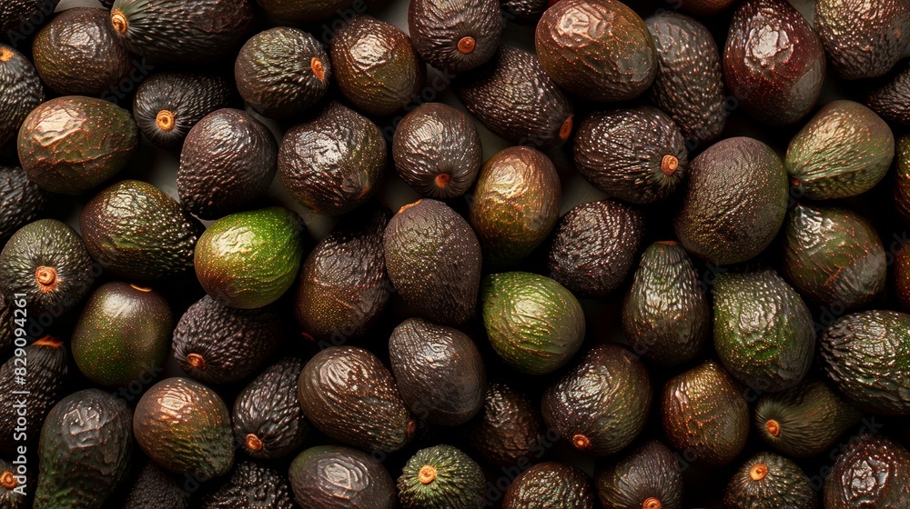 Ripe Avocado Background: Whole Fruit Displayed in Top View Ripe Avocado Background: Whole Fruit Displayed in Top View