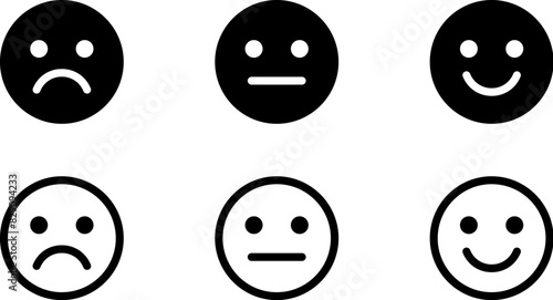  feedback emojis emoticons. smile, neutral, angry, sad, emoji. emoticon level scale rating. vector illustration