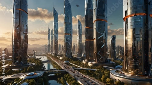 Beautiful Future city view