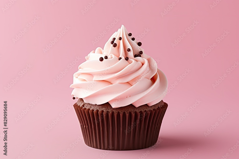 Delightful pink strawberry ice cream on blank background Delightful pink strawberry ice cream on blank background