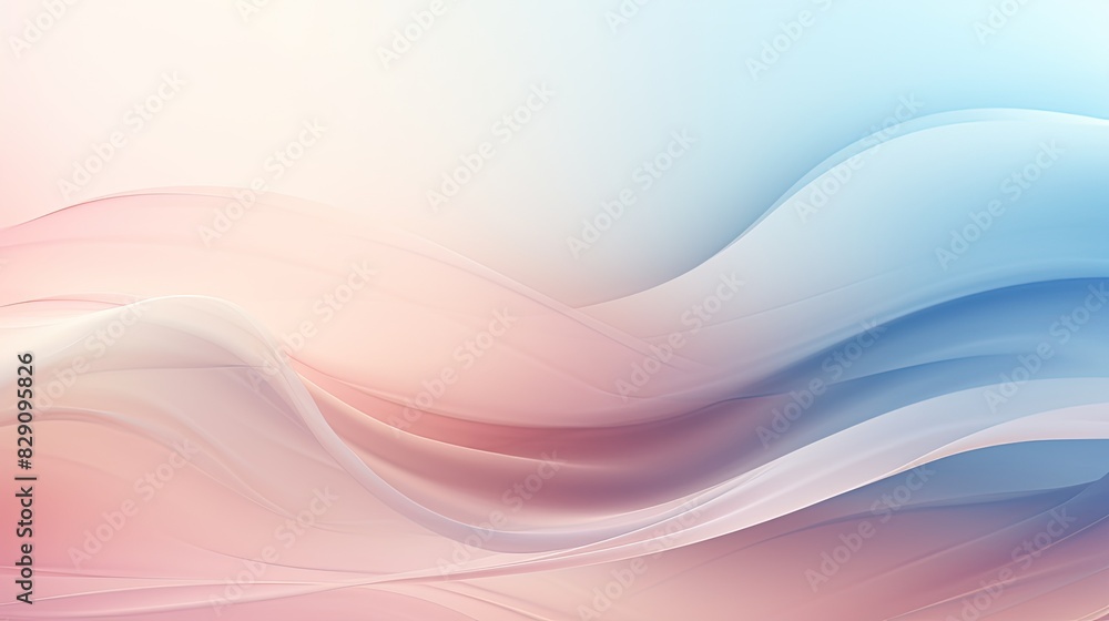 Fototapeta premium A dreamy abstract wave background in soft pastel tones, Smooth wavy shape pastel background