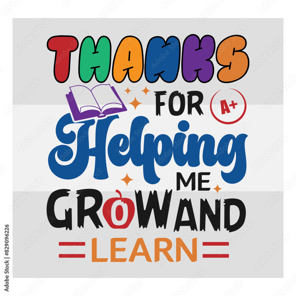 Teacher SVG Bundle, Thanks For Helping  Me Grow And Learn Svg,Teacher SVG, School SVG, Teach Svg, Back to School svg, Teacher Gift svg, Teacher Shirt svg, Cut Files for Cricut