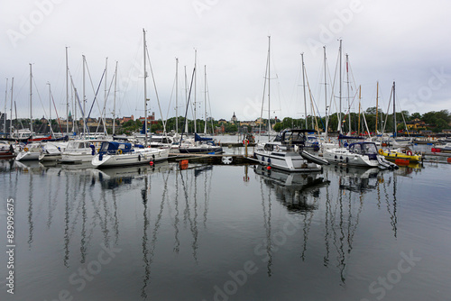 small boats in the marina