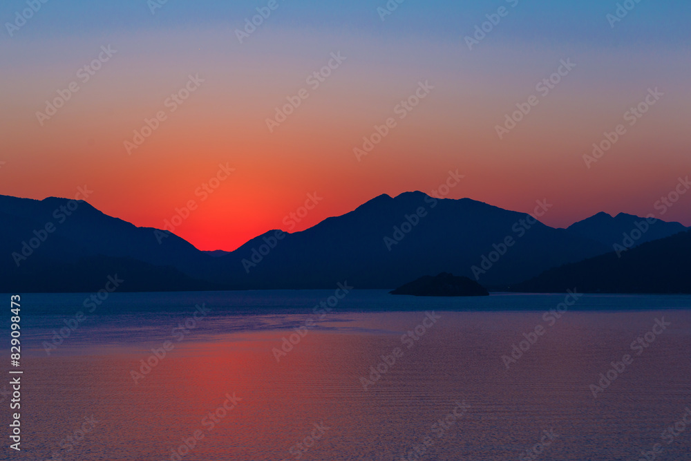 Silhouette of mountains at sunset, Marmaris, Mugla, Turkey Silhouette of mountains at sunset, Marmaris, Mugla, Turkey