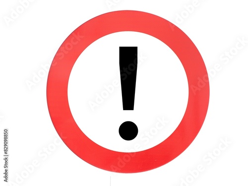 Speed limit traffic sign with an exclamation mark inside a red circle, set against a white background.  It communicates warning or caution regarding the speed limit