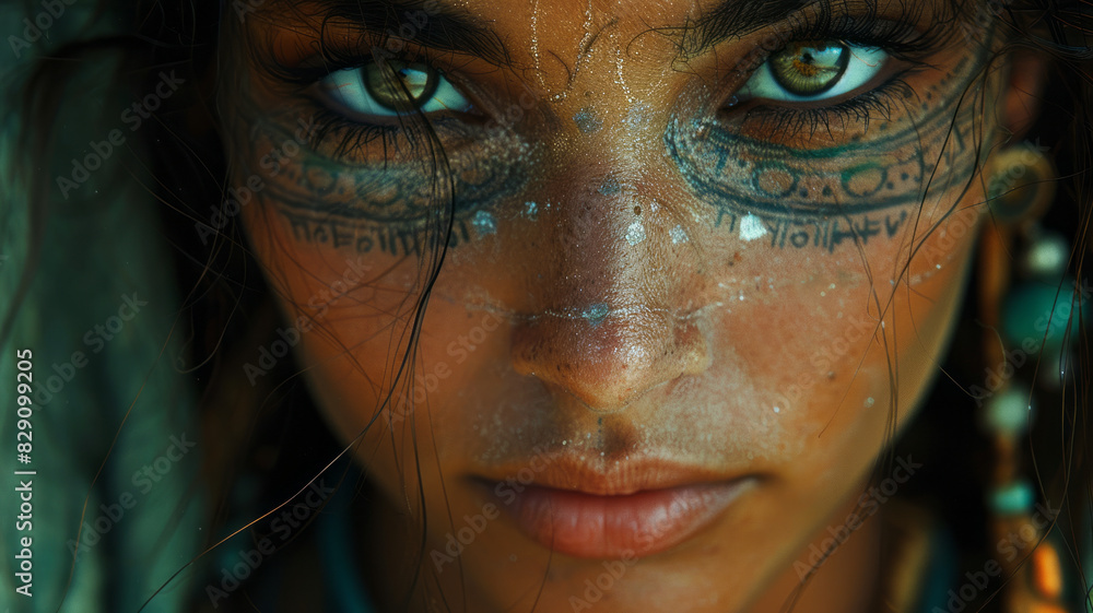 Portrait of an oracle woman with labyrinth eyes,generative ai Portrait of an oracle woman with labyrinth eyes,generative ai