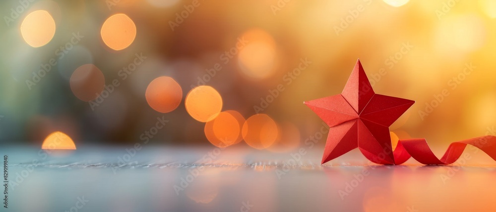 Abstract depiction of a review chart with one star highlighted in red, minimalistic design, bright colors, space for text Abstract depiction of a review chart with one star highlighted in red, minimalistic design, bright colors, space for text