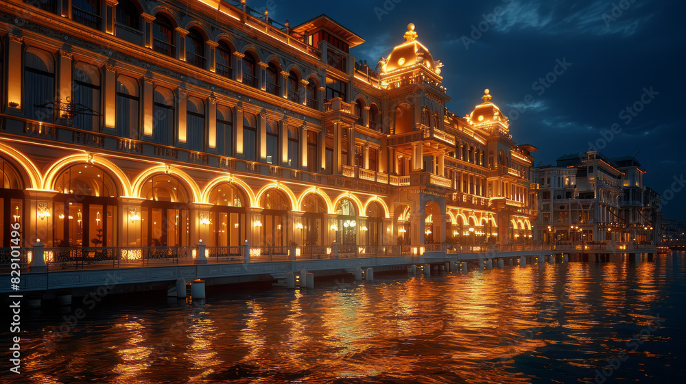 Discover the art of facade lighting in architectural construction,generative ai Discover the art of facade lighting in architectural construction,generative ai