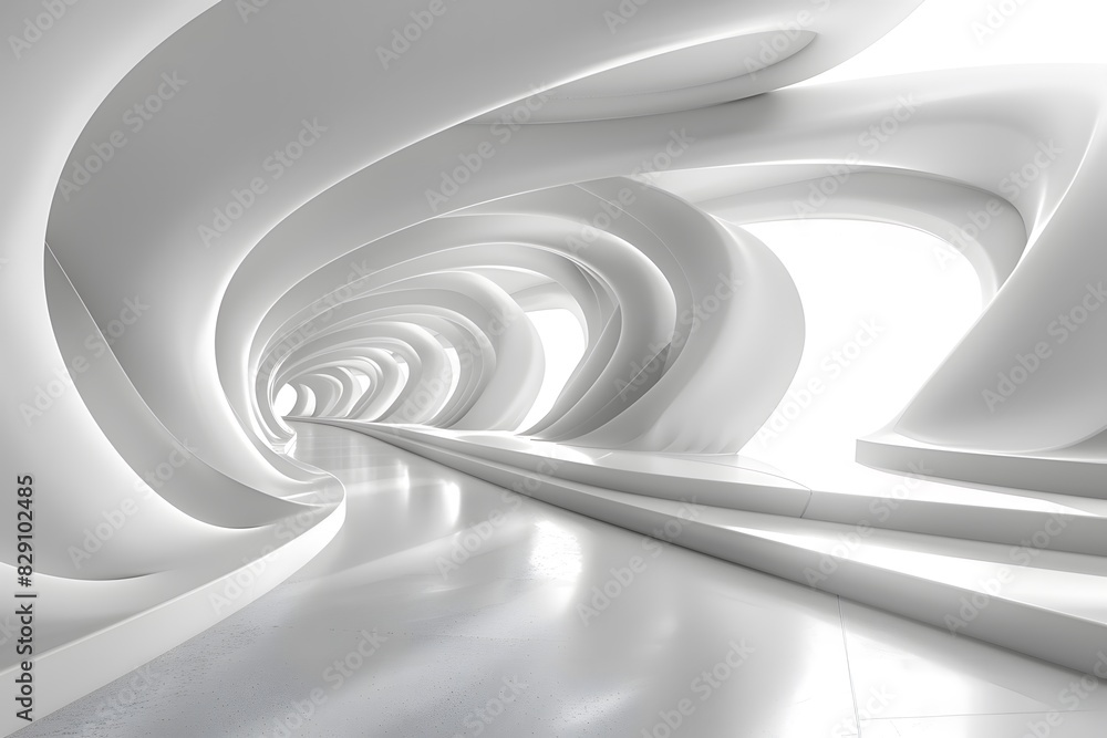 Obraz premium Illuminated white tunnel
