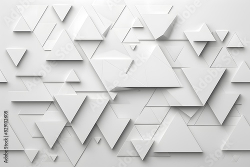 Close-up white wall with multiple triangles
