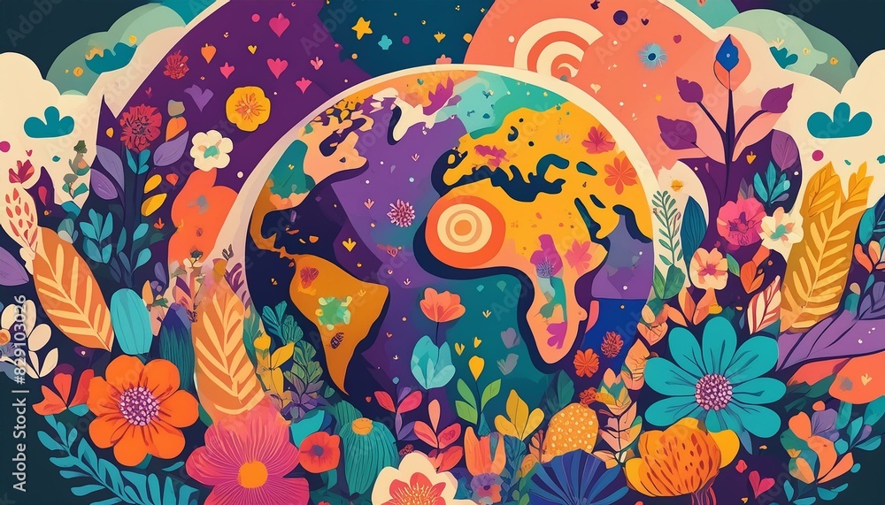 Happy Planet Earth Day concept collage Happy Planet Earth Day concept collage