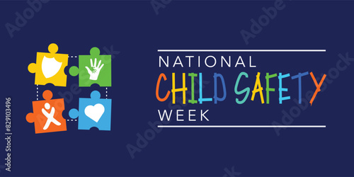 Child Safety Week in every June. Annual child safety awareness concept for banner, poster, card and background design. Child safety week awareness month concept observed in every year 6th-12th june
