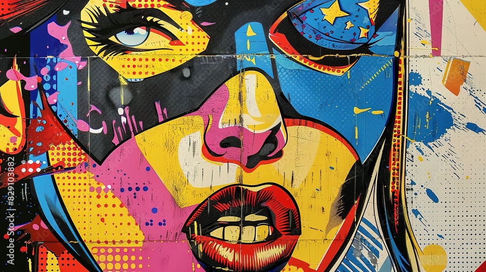 Obraz premium Comic Pop Art. Colorful illustration in pop art retro comic style