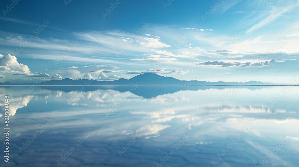 Obraz premium The reflection on Salar de Uyuni is a reminder of the vastness and magnificence of natures creations.