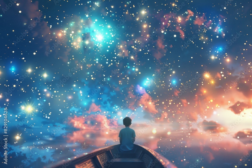 3d illustration of the glittering sky background 3d illustration of the glittering sky background