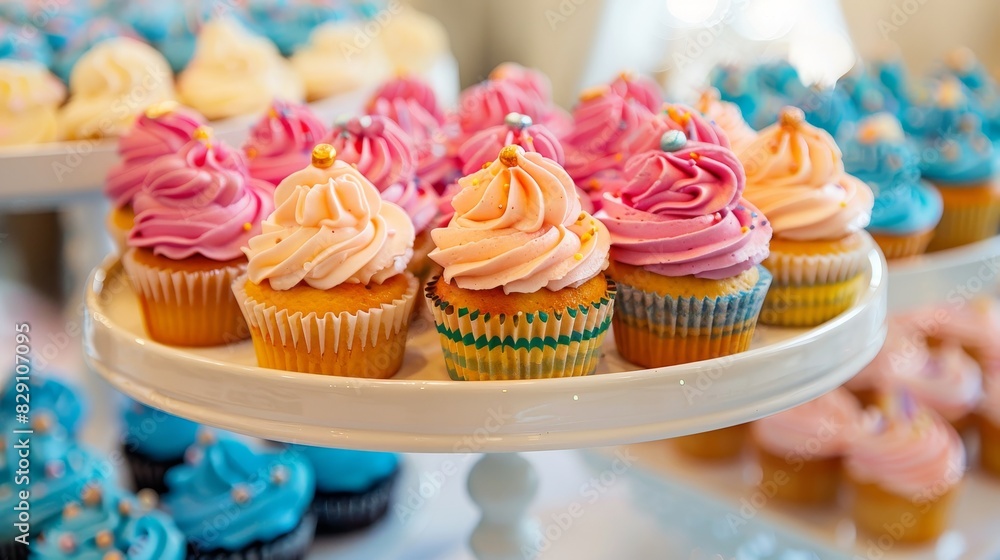 Sweet bakery cupcakes different colors wallpaper background
