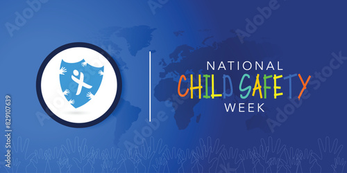 Child Safety Week in every June. Annual child safety awareness concept for banner, poster, card and background design. Child safety week awareness month concept observed in every year 6th-12th june
