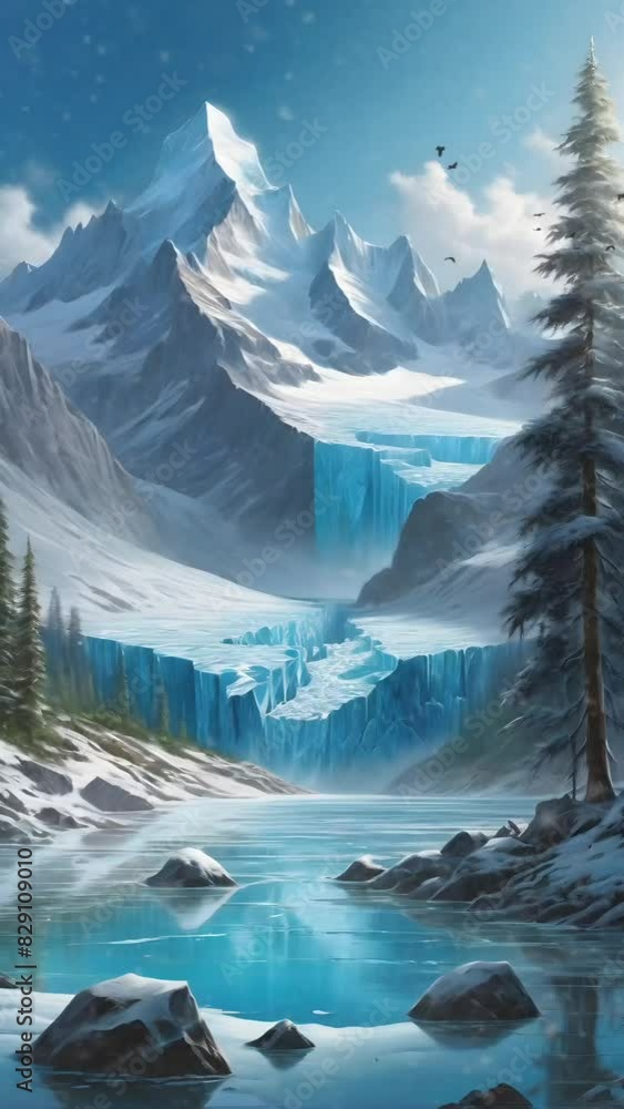 snow covered mountains