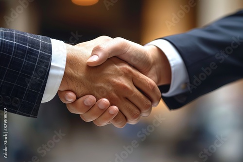 Businessmen shaking hands in a professional setting