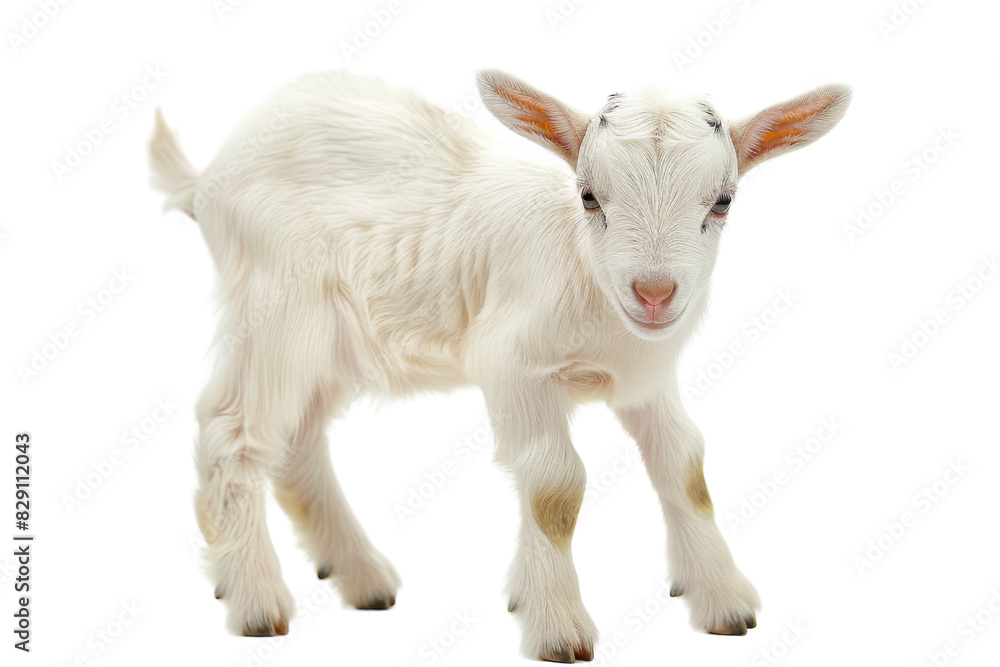 Cute Baby Goat Kid Isolated on Transparent Background Cute Baby Goat Kid Isolated on Transparent Background