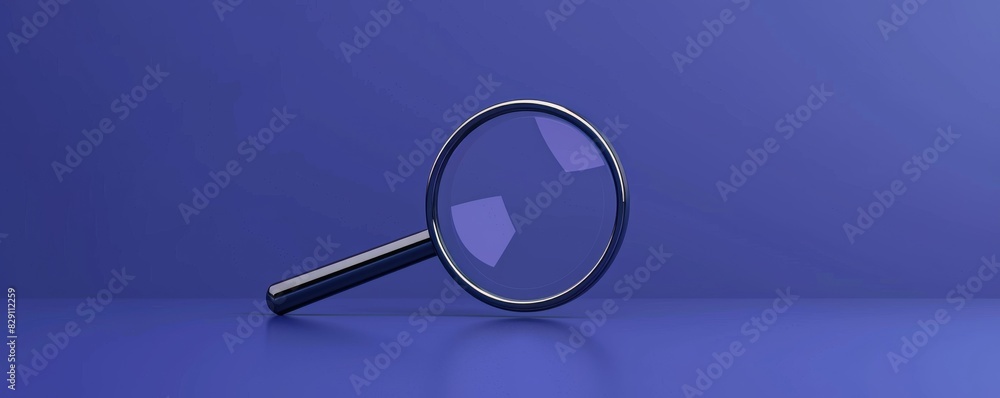 Magnifying glass on blue background Magnifying glass on blue background