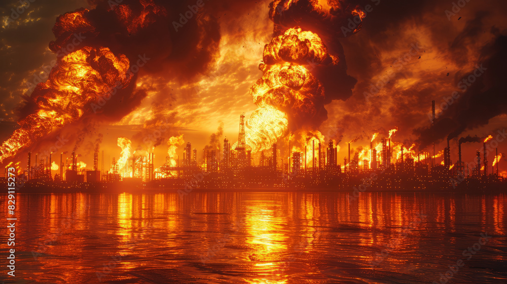 oil plant explosions and fire,generative ai oil plant explosions and fire,generative ai