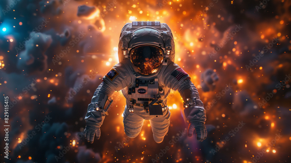 astronaut flying into the sky at an incredible speed.generative ai astronaut flying into the sky at an incredible speed.generative ai