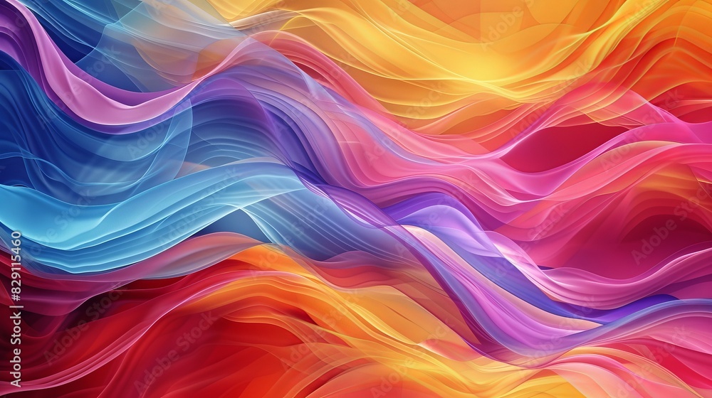 Colorful abstract waves in a vibrant gradient Colorful abstract waves in a vibrant gradient