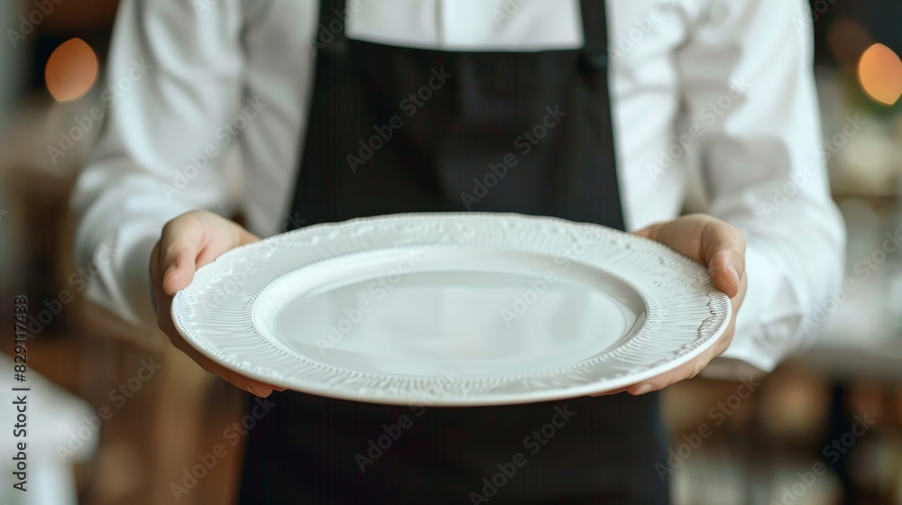 Waiter carrying empty plate template wallpaper background Waiter carrying empty plate template wallpaper background