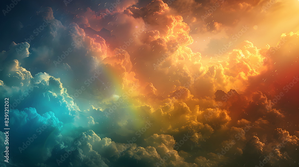 A rainbow in the clouds A rainbow in the clouds