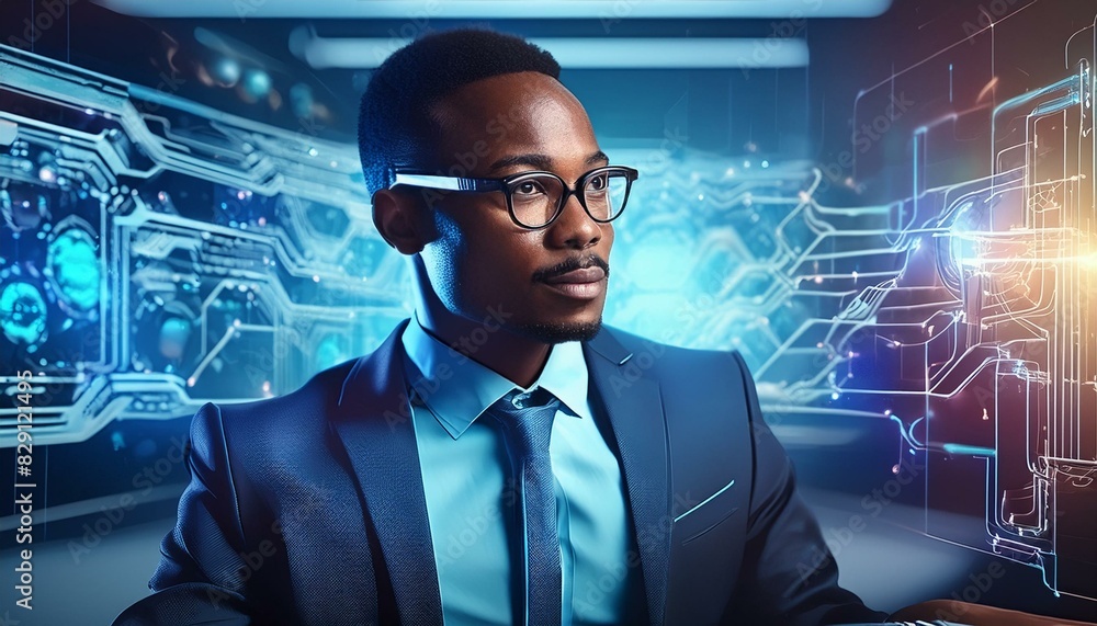 businessman touching virtual screen
businessman touching virtual screen
