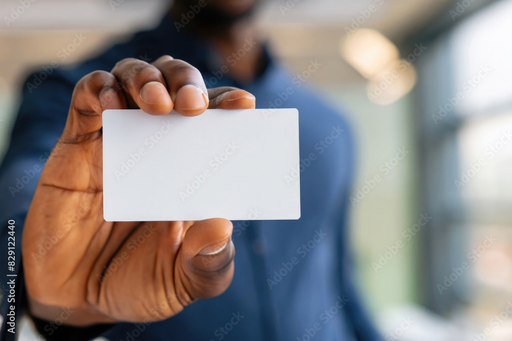 businessman holding blank business card businessman holding blank business card