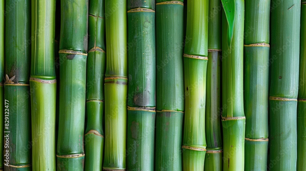 Majestic bamboo stalks reaching towards the sky, showcasing the vibrant green hues and natural symmetry Majestic bamboo stalks reaching towards the sky, showcasing the vibrant green hues and natural symmetry