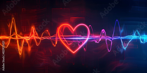 Digital Vitality Heartbeat for Medical Apps and Websites Abstract Heartbeat Love Concept.
