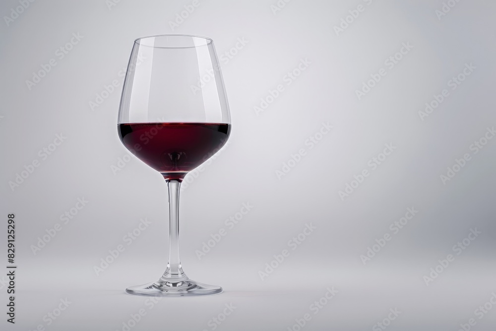 glass of red wine on gray background