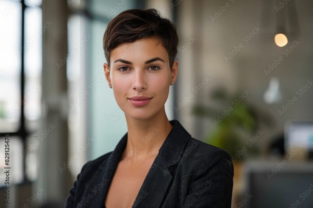 Confident businesswoman in black suit Confident businesswoman in black suit